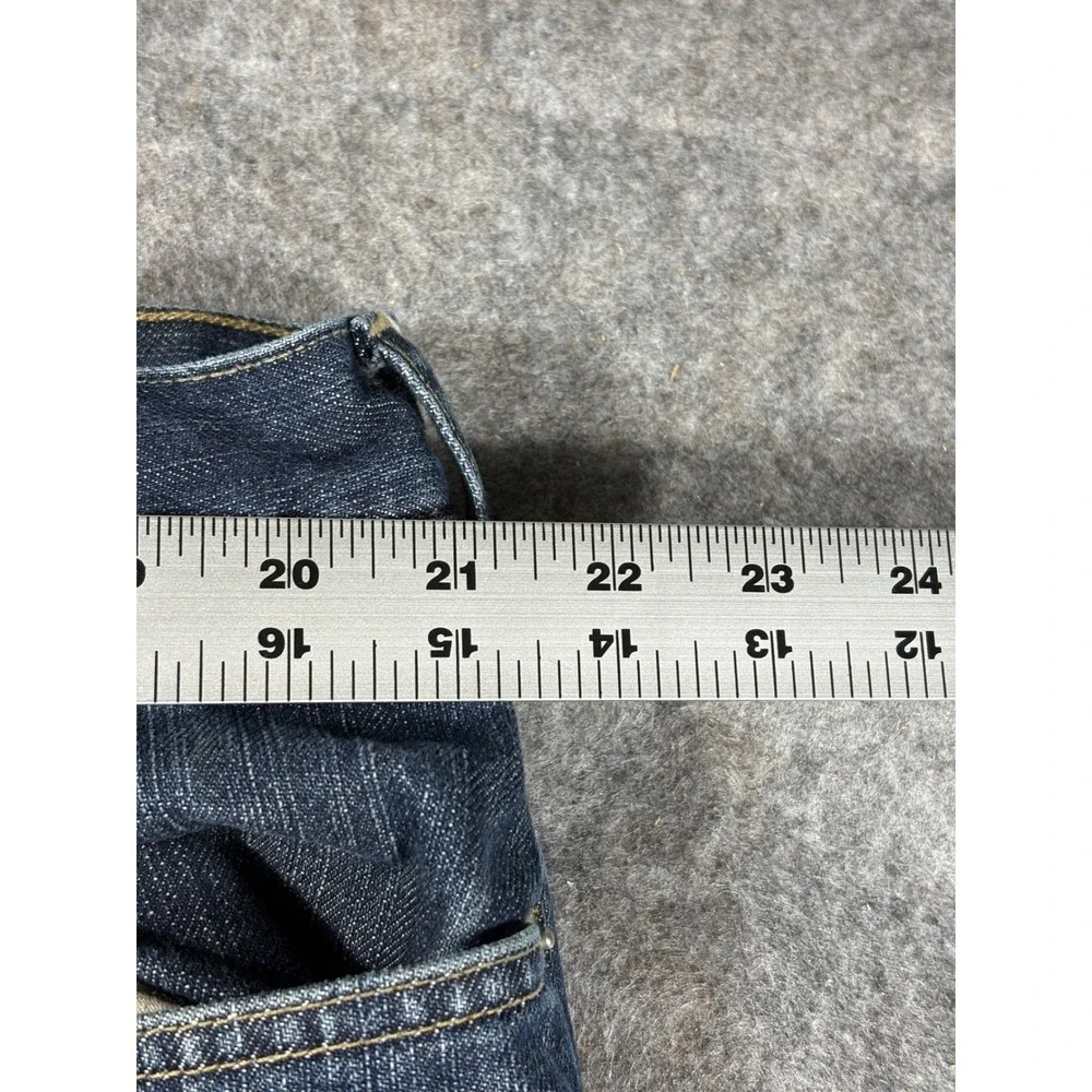 Lands End Mens Traditional Fit Tapered Leg Jeans 42x32 Blue Flannel‎ Lined Denim